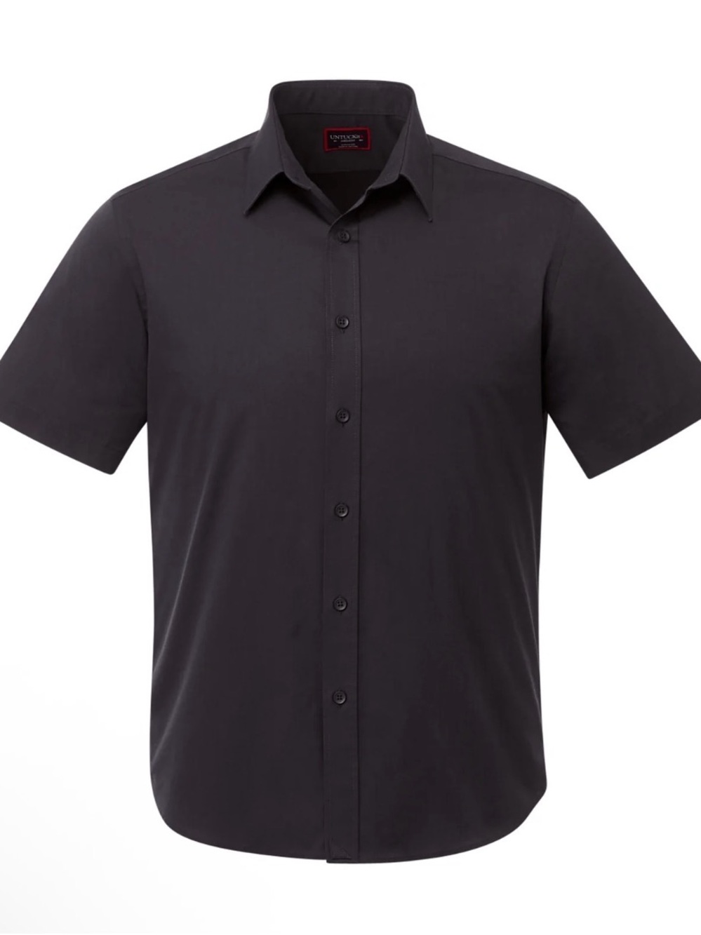 Untuckit Short-Sleeve Button-Up Slim Shirt - Black